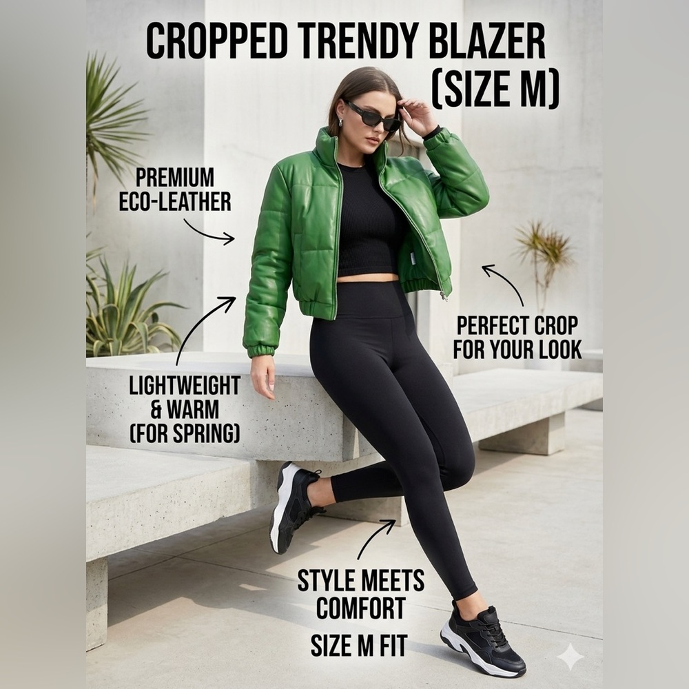 Green Women's Puffer Jacket